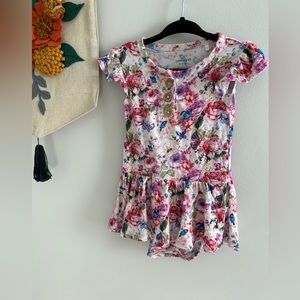 Posh Peanut Floral Skirted Bodysuit 12/18M